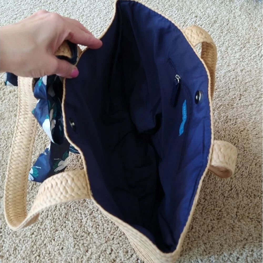 Draper James Straw Scarf Bag